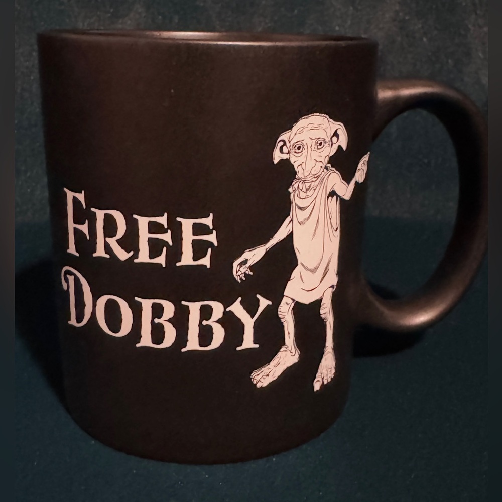 Free Dobby Harry Potter house elf coffee mug Matte Black Finish Paladone